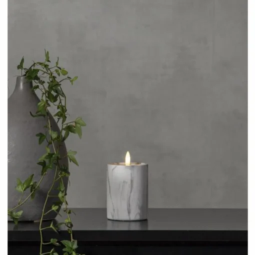 Flamme LED Pillar Candle Marble, 7,5 cm