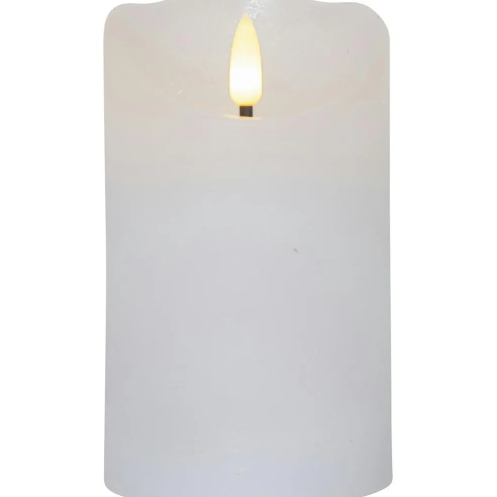 Flamme Rustic LED Pillar Candle White, 10 cm