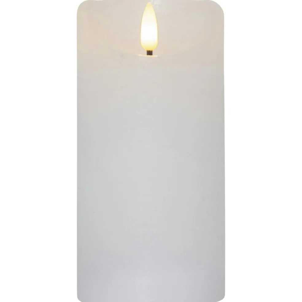 Flamme Rustic LED Pillar Candle White, 10 cm