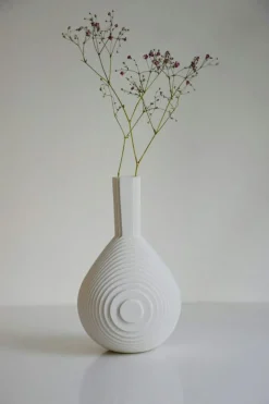 Flow Vase White, Teardrop