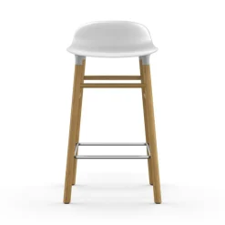 Form Bar Stool Oak Base, 75cm, White