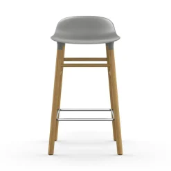 Form Bar Stool Oak Base, 75cm, White