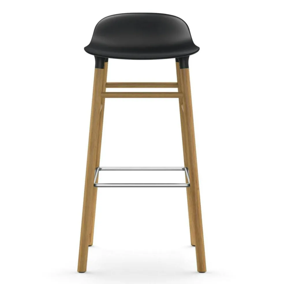 Form Bar Stool Oak Base, 75cm, White