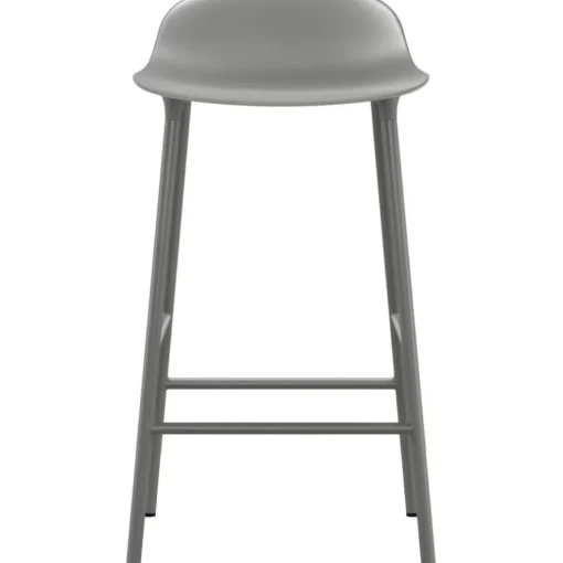 Form Bar Stool Steel Base, 65cm, White