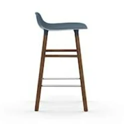 Form Bar Stool Walnut Base, 65cm, Green