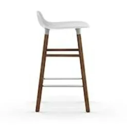 Form Bar Stool Walnut Base, 65cm, Green