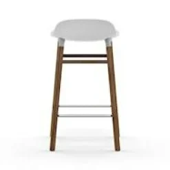 Form Bar Stool Walnut Base, 65cm, Green