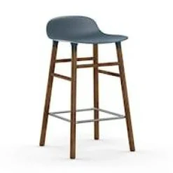 Form Bar Stool Walnut Base, 65cm, Green