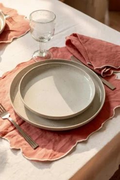 Gia Placemat 35x45 cm 2-pack, White / Blue