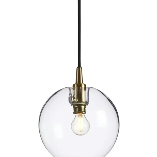 Gloria Pendant 190 mm, Brass / Clear Glass