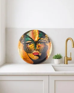 Golden Butterfly Tray, 46 cm