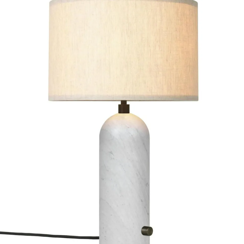 Gravity Table Lamp Small, Black Marble / Canvas