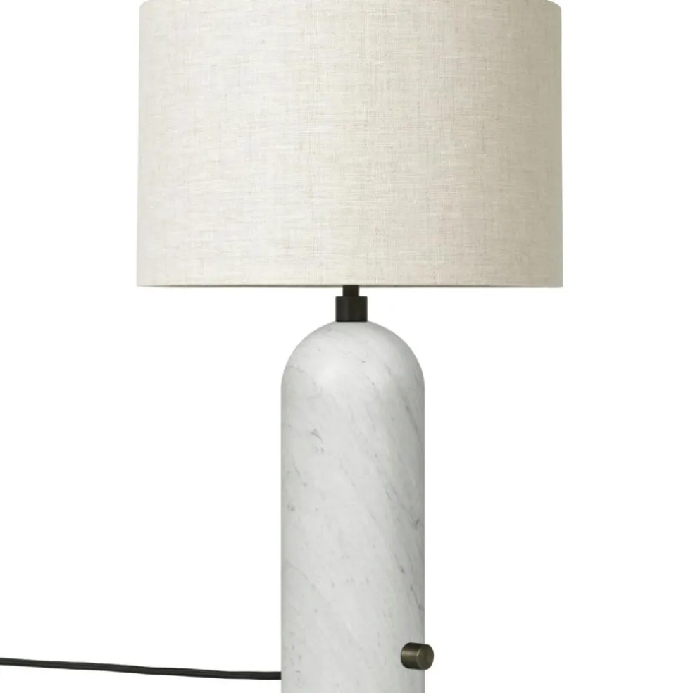 Gravity Table Lamp Small, Black Marble / Canvas