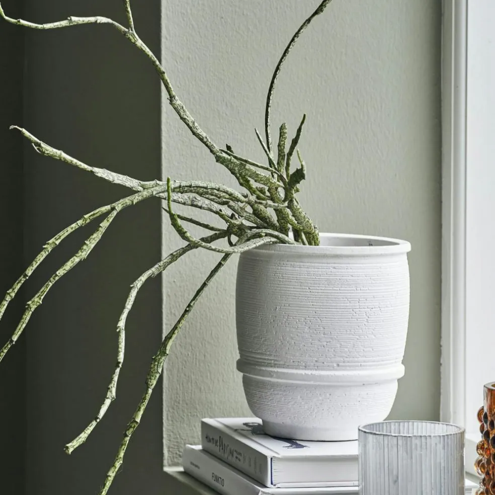 Ground Pot White, Ø14 cm H16 cm