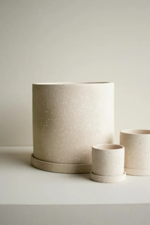 Grow structure Pot With Saucer 30 cm, Creme