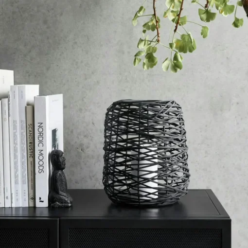Hurricane Upto Candle Holder Black 23.5 cm