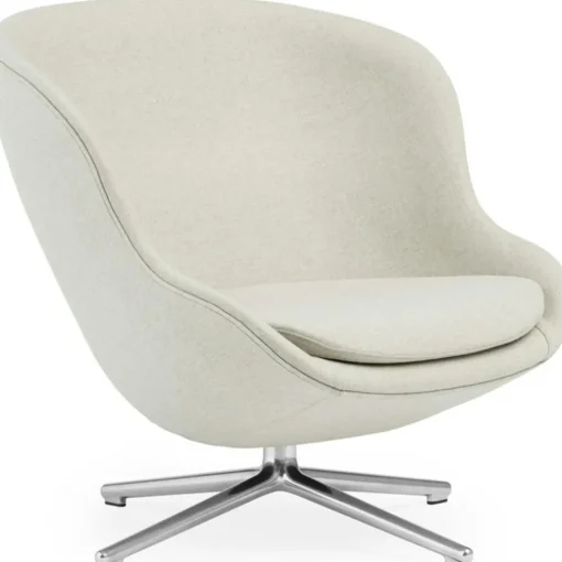 Hyg Armchair Low With Swivel Base, Brandy Leather / Aluminium