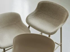 Hyg Bar Stool 75 cm, Upholstered Front, Olive