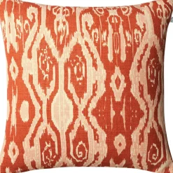 Ikat Madras Cushion Cover 50x50 cm, Spicy Yellow / Rose