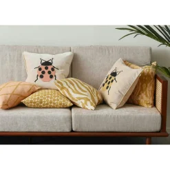Ikat Orissa Cushion Cover 50x50 cm, Rose/Spicy Yellow