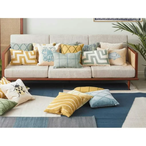 Ikat Orissa Cushion Cover 50x50 cm, Rose/Spicy Yellow