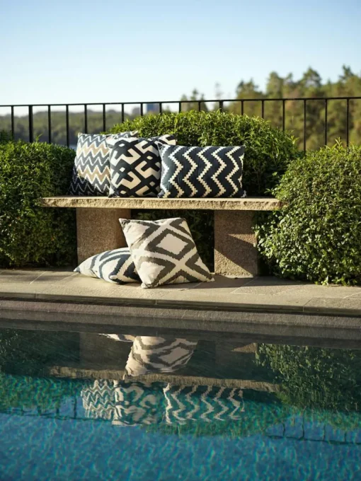Ikat Sema Outdoor Cushion 40x60 cm, Apricot Orange
