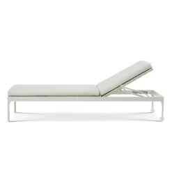 Infinity Sunbed With Cushion, Warm White / White
