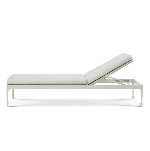 Infinity Sunbed With Cushion, Warm White / White