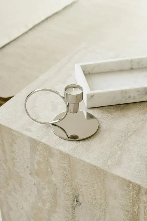 Insieme Chamber Candlestick, Nickel Plated