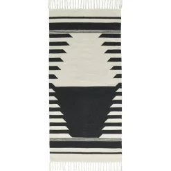 Iselin Rug 70x140 cm, Black/Off-white