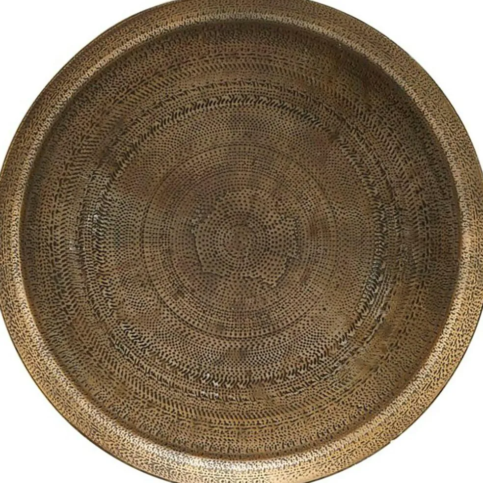 Jhansi Tray 29cm, Antique Brass