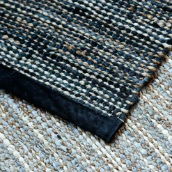 Jute/Leather Rug 75x200, Dark Grey