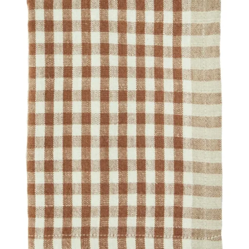 Kitchen Towel Checked 50x70 cm, Burnt Orange