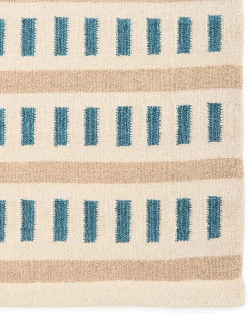 Ladakh Wool Rug 180x270 cm, Sky Blue / Light Beige