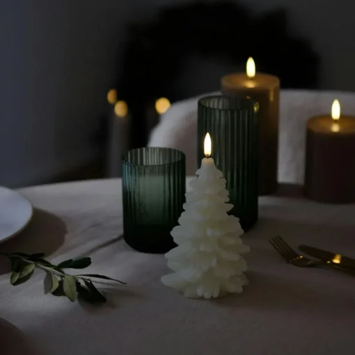 Led Candle Christmas Tree 10x15 cm, Pine Green