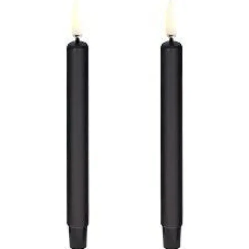 LED Mini Taper Candle Plain Black, 1,3 x 13,8 cm