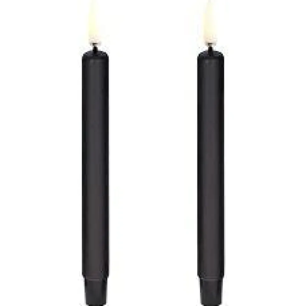 LED Mini Taper Candle Plain Black, 1,3 x 13,8 cm