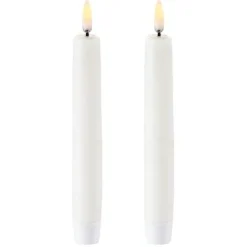 LED Taper Candle Nordic White 2,3x25,5 cm, 2-pack