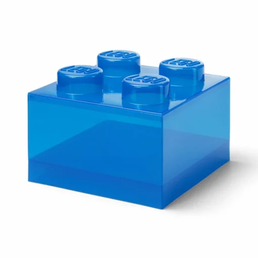 LEGO® Brick Storage Box Translucent 4 Knobs, Glitter Translucent