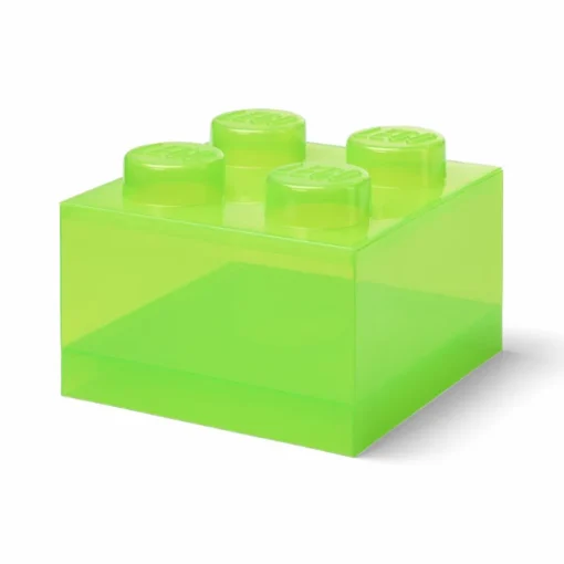 LEGO® Brick Storage Box Translucent 4 Knobs, Glitter Translucent
