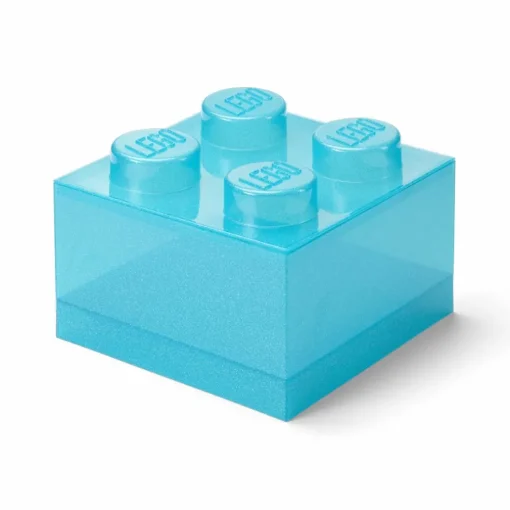 LEGO® Brick Storage Box Translucent 4 Knobs, Glitter Translucent