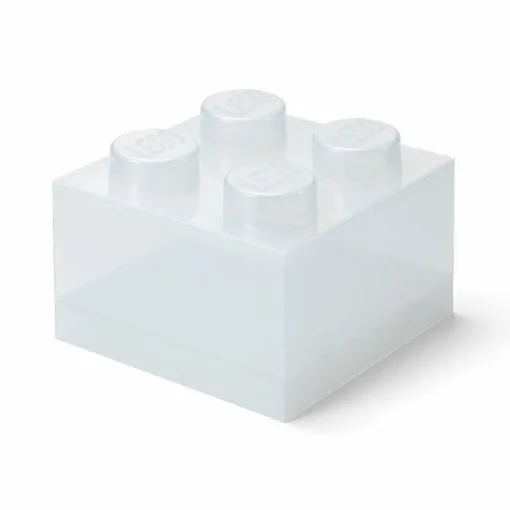 LEGO® Brick Storage Box Translucent 4 Knobs, Glitter Translucent