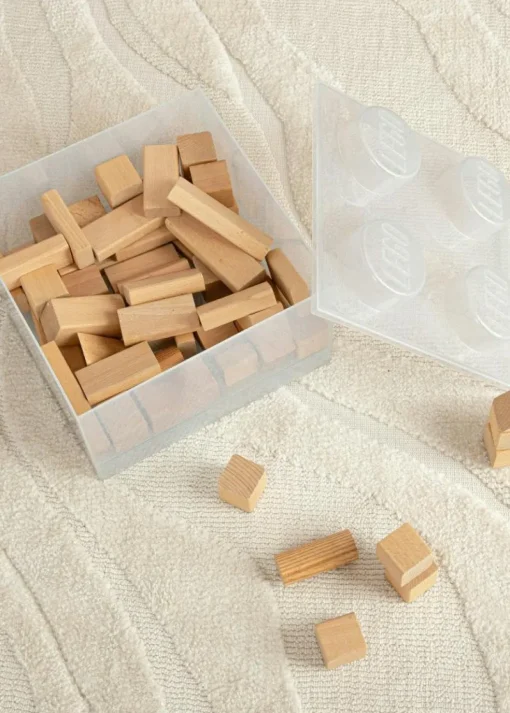 LEGO® Brick Storage Box Translucent 4 Knobs, Glitter Translucent