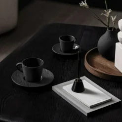 Manufacture Rock Coffee Cup With Saucer, Black