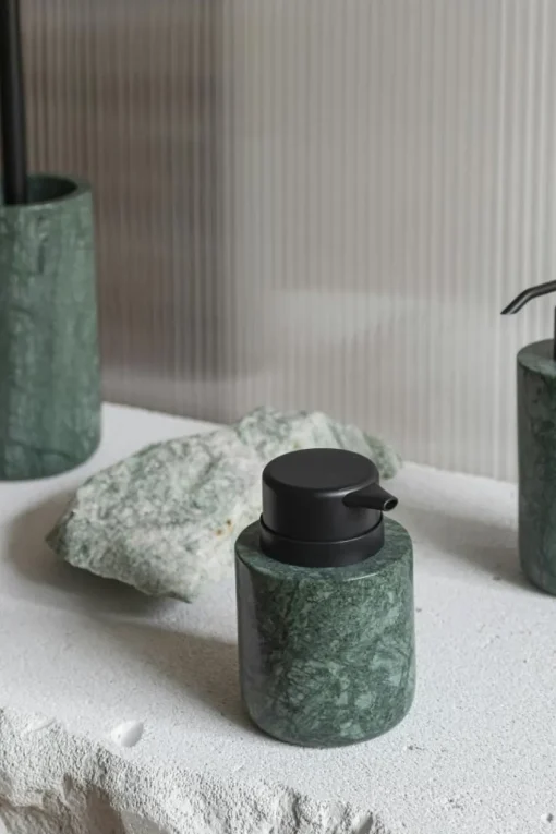 Marble Soap Dispenser Låg, Black Grey