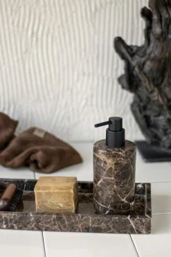 Marble Soap Dispenser Låg, Black Grey