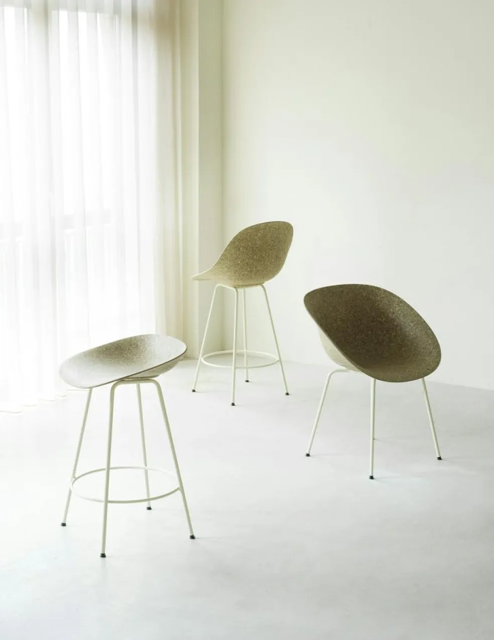 Mat Barstool 65 cm, Seaweed / Cream