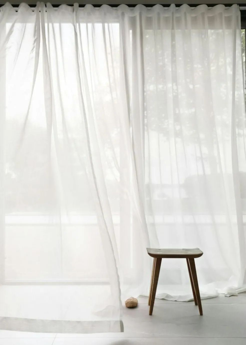 Mimmi Curtain Recycled Fabric Double Width, Natural White, 290x250 cm