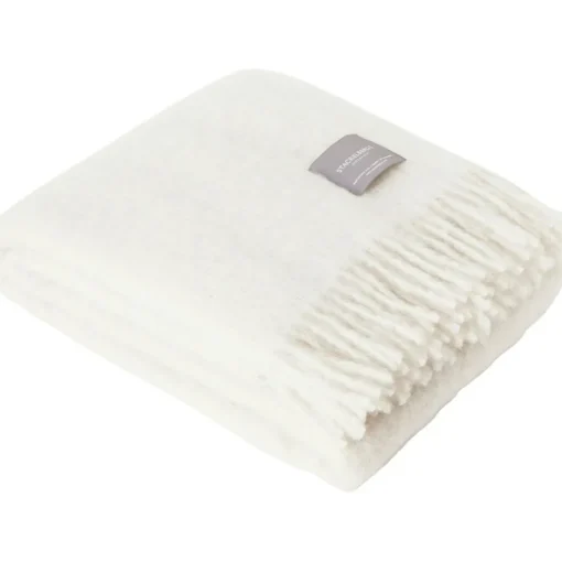 Mohair Blanket Rolled Fringe 130x170 cm, Olive Green