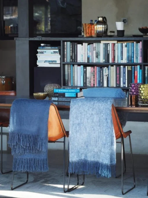 Mohair Blanket Rolled Fringe 130x170 cm, Olive Green